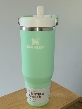 Stanley Pistachio Flip Straw Tumbler with White Lid
